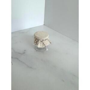 Mini Charming Glass Jar with Linen Lid Holiday Decor